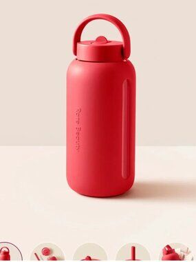 NWT Rare Beauty × Bink Day Bottle (with Flip Cap & Lounge Straw Cap) - GRATEFUL